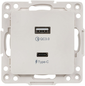 Розетка EKF Стокгольм с 2USB type-A + type-C белый