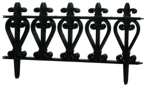 Ограждение садовое черное 3 шт 60,5х32,5 см