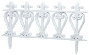 Ограждение садовое белое 3 шт 60,5х32,5 см