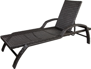 Шезлонг садовый оскар искусственный ротанг 196x77x54 см