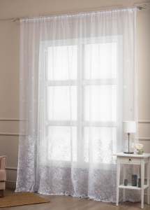 Штора тюлевая Amore Mio жаккардовая 270x300 см 1 шт белая