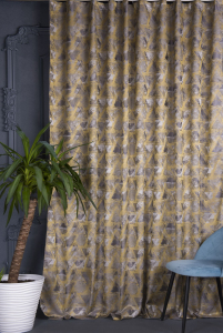 Штора портьерная MIAMOZA желто-серая