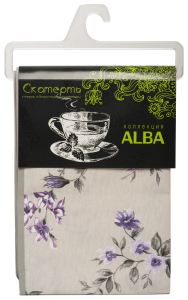 Скатерть Protec Textil Alba Вальс цветов фиолетовая 140х180 см