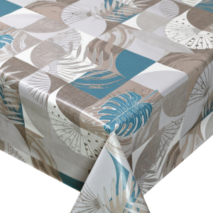 Клеенка Borsa Camelia Монстера светло-синяя ПВХ 140x145 см