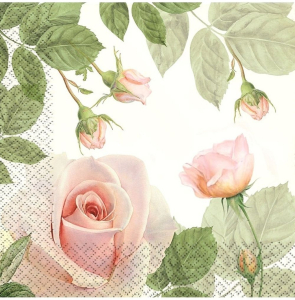 Салфетки бумажные утреняя роза 3 слоя 33х33 см