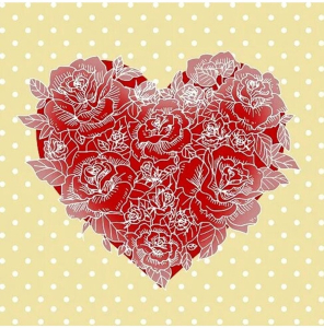 Салфетки бумажные сердце 3 слоя 33х33 см