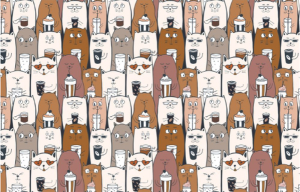 Салфетка сервировочная КОТОМАНИЯ 41х26 см ПВХ коричневый