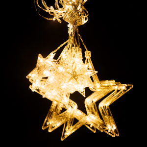 Гирлянда занавес со звездами 120 LED теплый белый 2 м