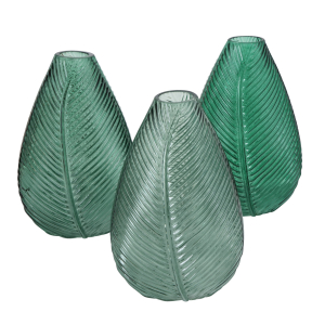 Ваза стеклянная Lewin зеленая 22 см