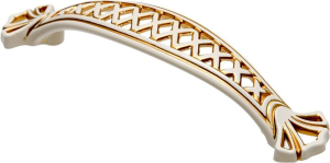 Ручка-скоба 96 мм белый с золотом KERRON RS-041-96 WG 