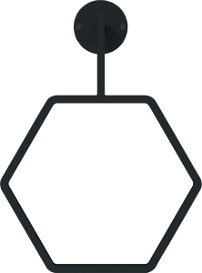 Полотенцедержатель Шестиугольник черный