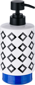 Дозатор для жидкого мыла MOROSHKA Memphis белый/черный/синий