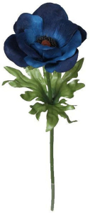 Искусственный цветок Анемона темно-синяя 40 см