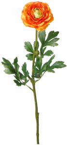 Искусственный цветок Лютик оранжевый 55 см