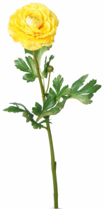 Искусственный цветок Лютик желтый 55 см