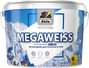 Краска интерьерная dufa MEGAWEISS матовая белая 2,5 л