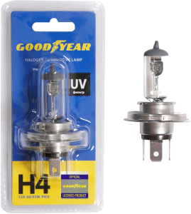 Лампа автомобильная галогенная Goodyear Н4 12V 60/55W P43t (блистер)