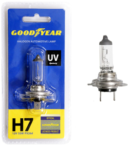 Лампа автомобильная галогенная Goodyear Н7 12V 55W PX26d (блистер)
