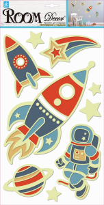 Наклейка декоративная Room Decor 8202 RKA светящиеся космос 24x41 см