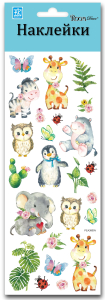 Наклейка декоративная Room Decor 3805 PEA мимишный зоопарк мини 10x25 см