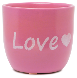 Горшок керамика love светло-розовый/белый D13,5 H12,5