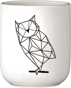 Горшок Сова керамика белый D7 H7