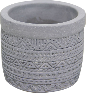 Горшок с Суккулентом серый цемент-2 D7 H6