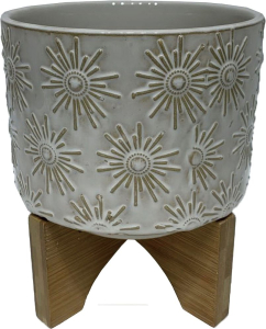 Горшок керамика "Глазурь" бежевый-3 D14 H12