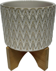 Горшок керамика "Глазурь" бежевый-4 D14 H12