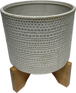 Горшок керамика "Глазурь" бежевый-1 D17 H15