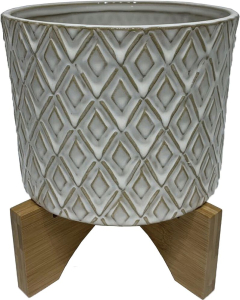 Горшок керамика "Глазурь" бежевый-2 D17 H15