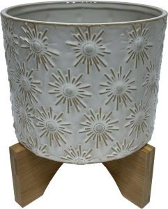 Горшок керамика "Глазурь" бежевый-3 D17 H15