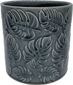 Горшок керамика "Глазурь" серый D13 H13