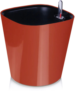 Горшок пластиковый квадратный автополив глина D21 H19