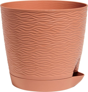 Кашпо с поддоном БЛЮЗ карамель D14 H13