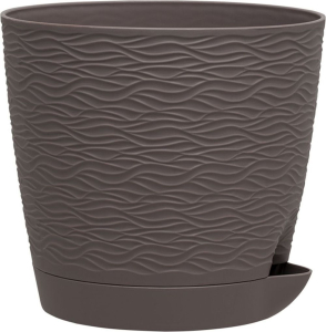 Кашпо с поддоном БЛЮЗ мокко D14 H13