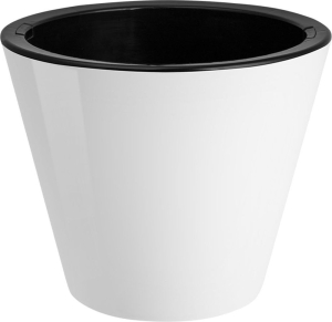 Кашпо со встроенным дренажем КЛАССИКА белый D19 H16