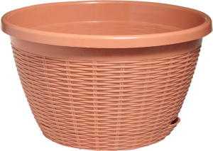 Кашпо с поддоном ПОДВЕСНОЕ карамель D27 H16