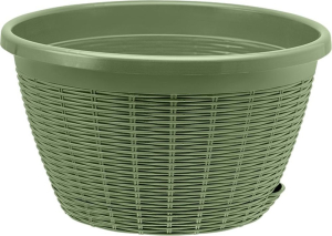 Кашпо с поддоном ПОДВЕСНОЕ оливковый D27 H16