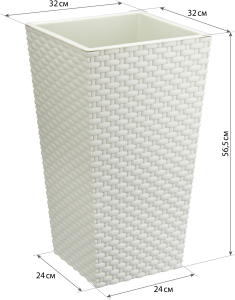 Кашпо ротанг IDEA белый ротанг D32 H56,5