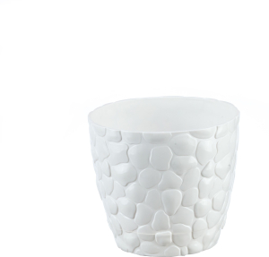 Кашпо камни IDEA белый ротанг D26 H22,5