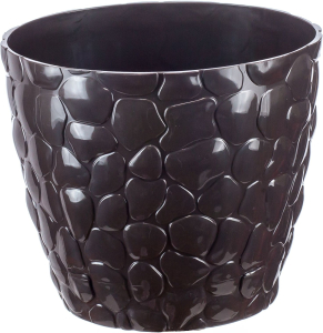 Кашпо камни IDEA коричневый ротанг D26 H22,5