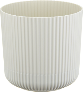 Кашпо вельвет IDEA белый ротанг D16 H15,5