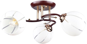 Люстра потолочная 3xE27x60 Вт металлическая коричневая 44x44x22 см