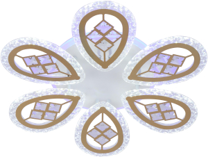 Люстра потолочная LEDx112 Вт белое матовое золото 57x57x8 см