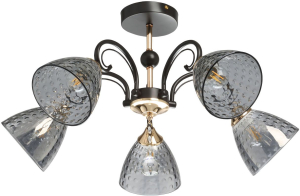 Люстра КЛЭР 5хE27х60 Вт кофе золотое 36х36х65,5 см