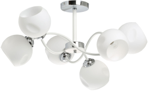 Люстра ВИТА 6хE27х60 Вт белый хром 28х28.5х62 см
