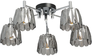 Люстра КЛЭР 5хE27х60 Вт хром 21х21х54 см