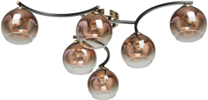 Люстра ВИТА 6хE27х60 Вт черное золото 18х18х80 см