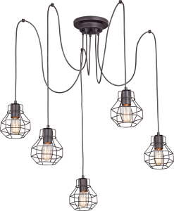 Подвесная люстра Vitaluce V4884-1/5S черная 5ХE27Х40Вт